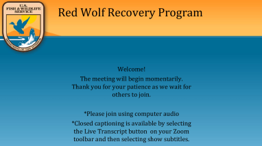 Red Wolf Virtual Public Meeting - September 2024