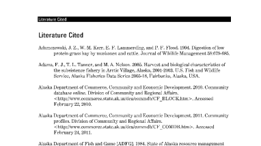 Arctic Refuge CCP Vol 1: Literature Cited