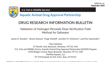 Drug Research Information Bulletin - Validation of Hydrogen Peroxide Dose Verification Field Method for Saltwater