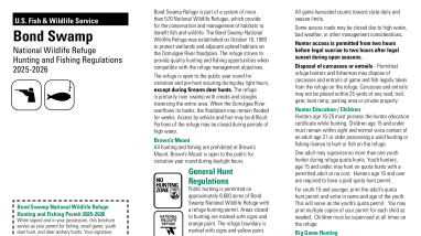 Bond Swamp Hunting and Fishing Regulations - 2025/2026