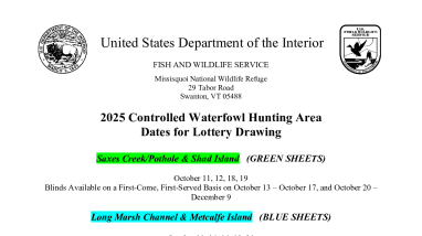 2025 Missisquoi National Wildlife Refuge Waterfowl Hunt Dates