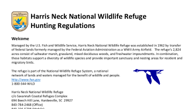 2025-26 Harris Neck NWR Hunting Regulations