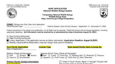 2025 Trempealeau National Wildlife Refuge Early Archery Application