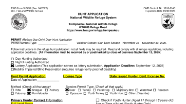 2025 Trempealeau National Wildlife Refuge Gun Hunt Application