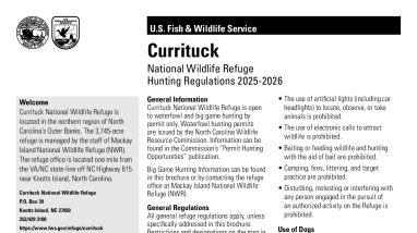 Currituck National Wildlife Refuge Hunting Regulations