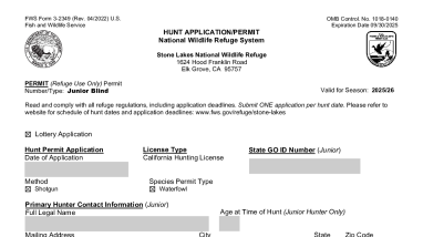 Hunt Application SLNWR 2025 Junior Blind