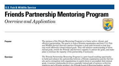 Friends Mentoring Application, Fall 2025