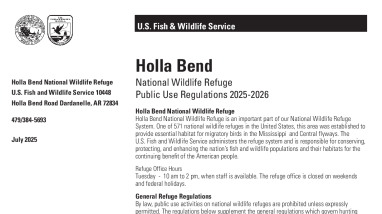 Holla Bend National Wildlife Refuge Public Use Regulations