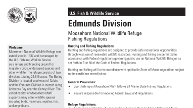 Moosehorn NWR Fishing Edmunds Unit- Map and Regulations