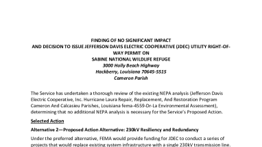 Sabine Right of Way FONSI