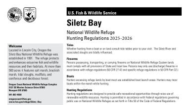 Siletz Bay NWR Hunting brochure