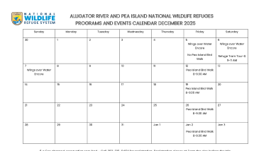 Alligator River and Pea Island NWR Interpretive Program Schedule