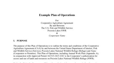 Pocosin Lakes NWR Sample Plan of Operations 2025