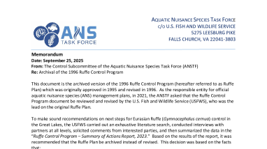 Archived 1996 Ruffe Control Plan with Control Subcom Plan