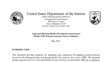 American Burying Beetle Rangewide Survey Guidance May 2018