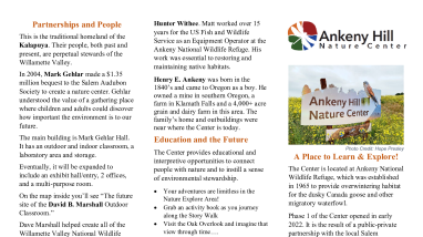Ankeny Hill Nature Center History and Map