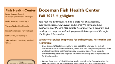 Bozeman Fish Health Center Fall 2023 Highlights