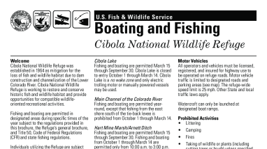 Cibola Fishing and Boating Brochure 2022-2023