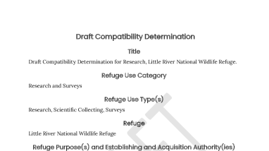 Draft Compatibility Determination at Little River National Wildlife Refuge 10/2023