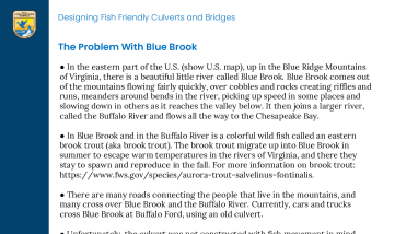 Fish Need to Move! The Problem with Blue Brook