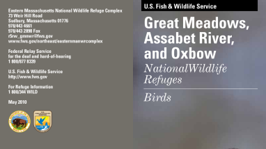 Great Meadows National Wildlife Refuge, Assabet River National Wildlife Refuge, Oxbow National Wildlife Refuge Bird List