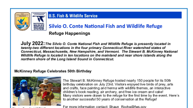 Silvio O Conte Refuge Happenings July 2022