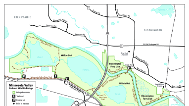 Georeferenced Trail Map of Bloomington Ferry and Wilkie Units, Minnesota Valley NWR