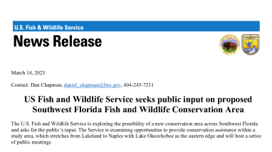 Proposed Southwest Florida Fish and Wildlife Conservation Area News Release.pdf