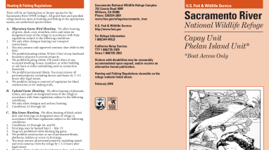 Sacramento River Refuge Capay Phelan Leaflet for Sacramento National Wildlife Refuge Complex