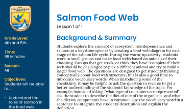 Salmon Food Web Lesson Plan