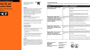 John W. and Louise Seier National Wildlife Refuge Hunt Brochure