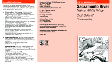 Sacramento River Refuge South Ord Leaflet for Sacramento National Wildlife Refuge Complex
