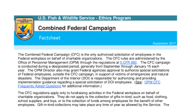 Combined Federal Campaign Ethics Factsheet
