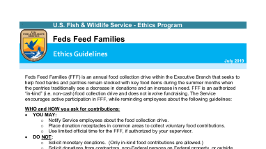 Feds Feeds Families Ethics Guidance