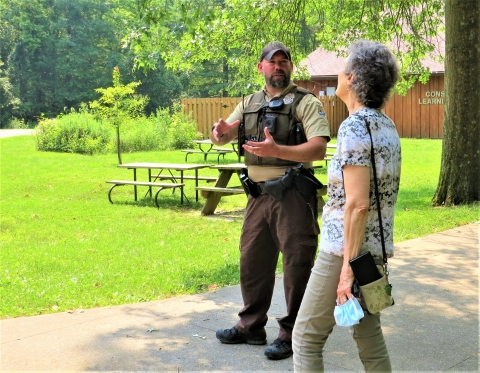 Refuge Officer Talking to Visitor