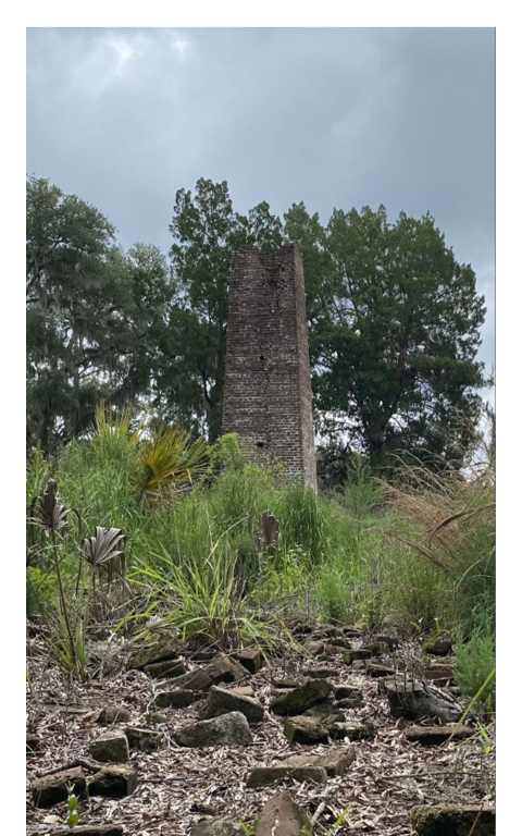 A chimney for an old rice mill on Jehossee Island.