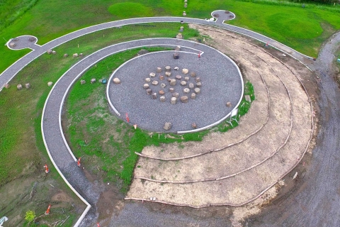 Aerial photo of the Cully Park Native Gathering Garden