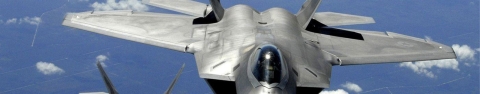 F-22 Raptor from Tyndall Air Force Base, Fla., flies. 