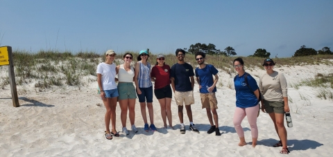 People standing on beach