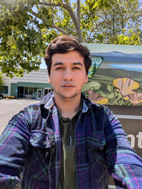 a person taking a selfie outside