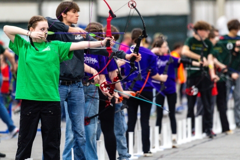 Archers on the shooting line