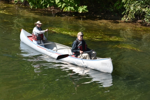 Liz and her late husband Terry McCloskey canoeing on the Little Calumet River in Porter County, Indiana.