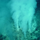 White chimneys at the Champagne Vent site at NW Eifuku volcano