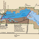 Portion of a map of a labeled Minidoka National Wildlife Refuge.