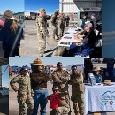 Montage of photos of people, air force jets, smokey bear
