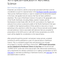 SOTS Special Publication in Northwest Science