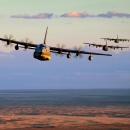 Image of 4 air force aircrafts flying 