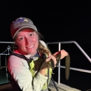 Laurie Earley with American Eel