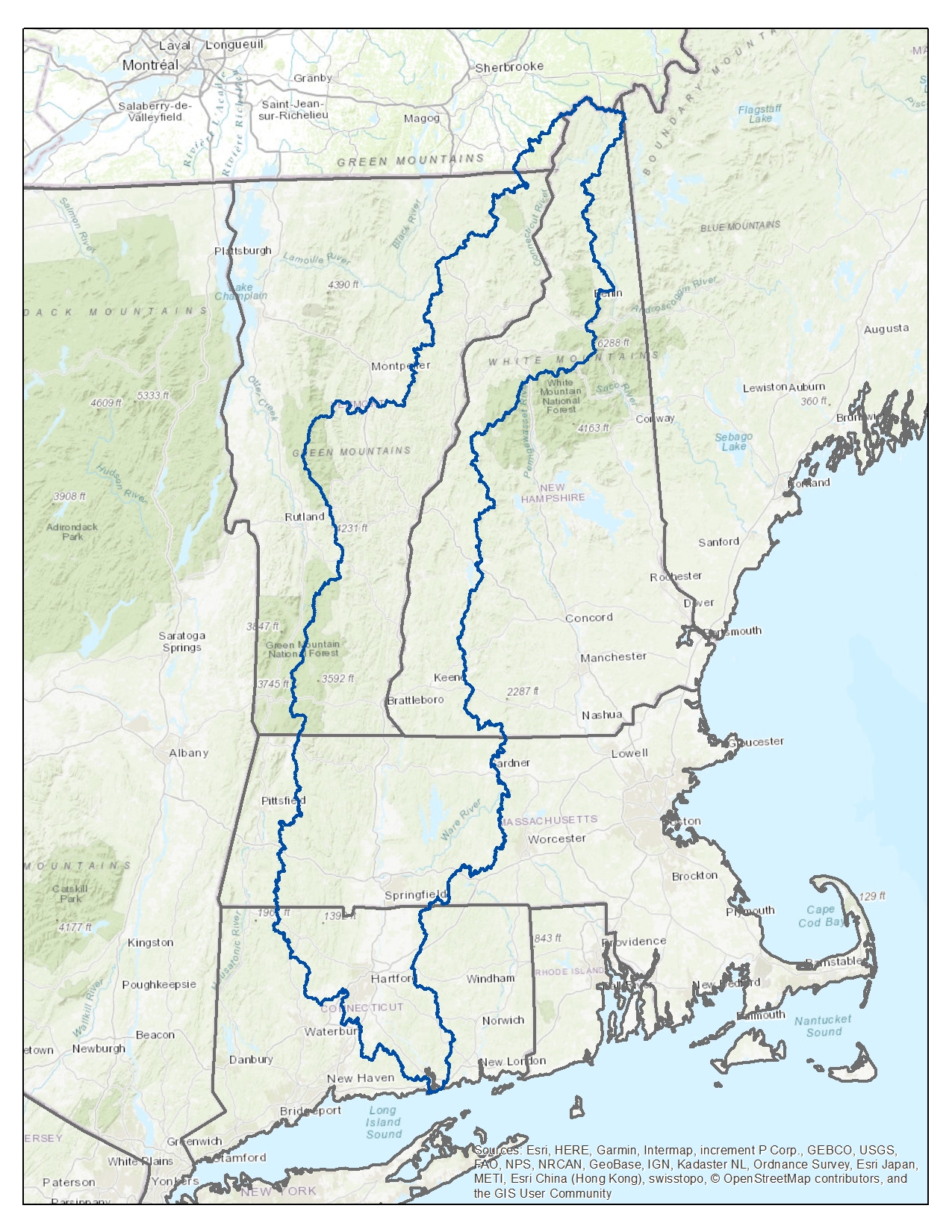 Conte Watershed Map