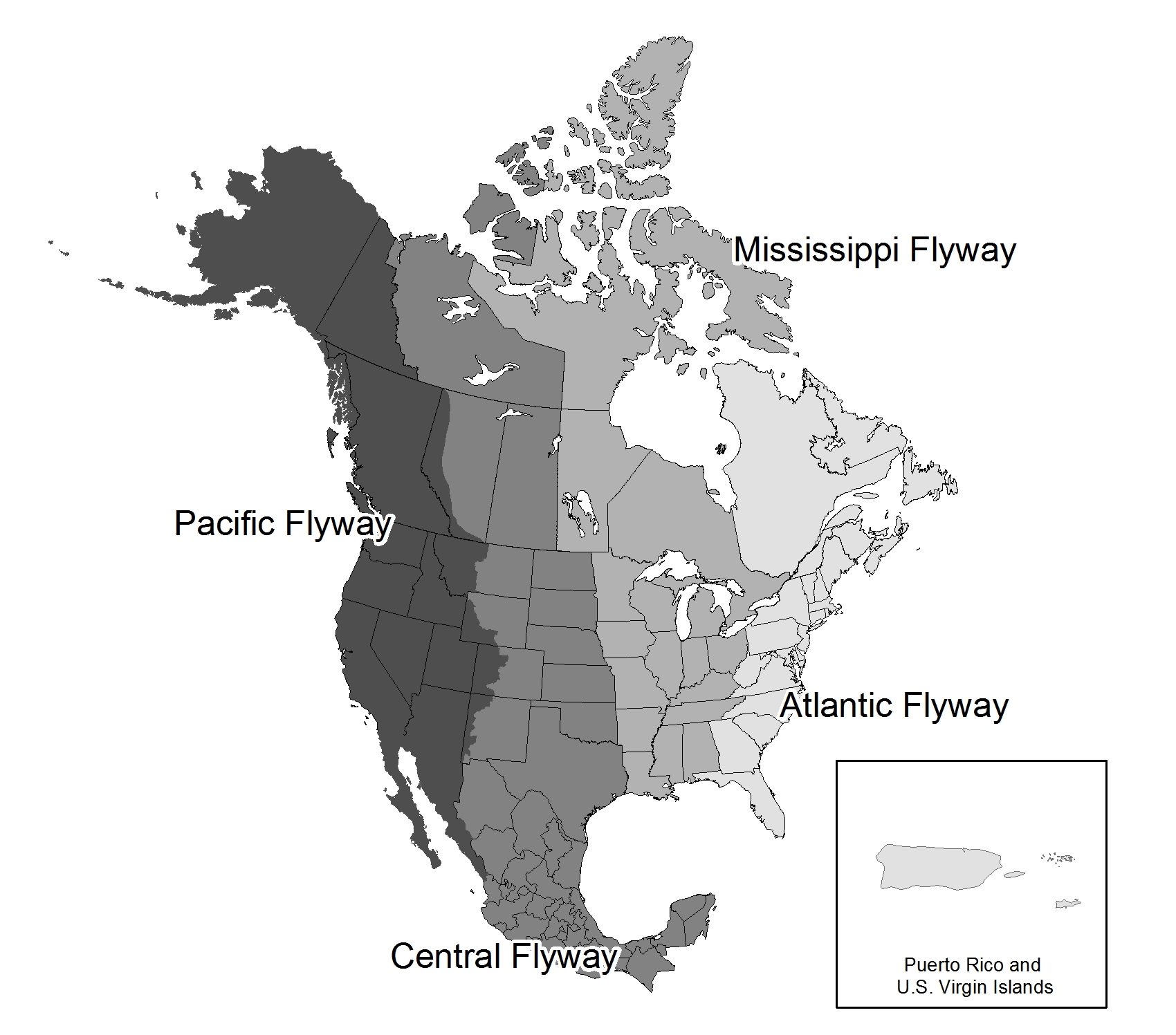 Migratory Bird Program Administrative Flyways State and Province Map